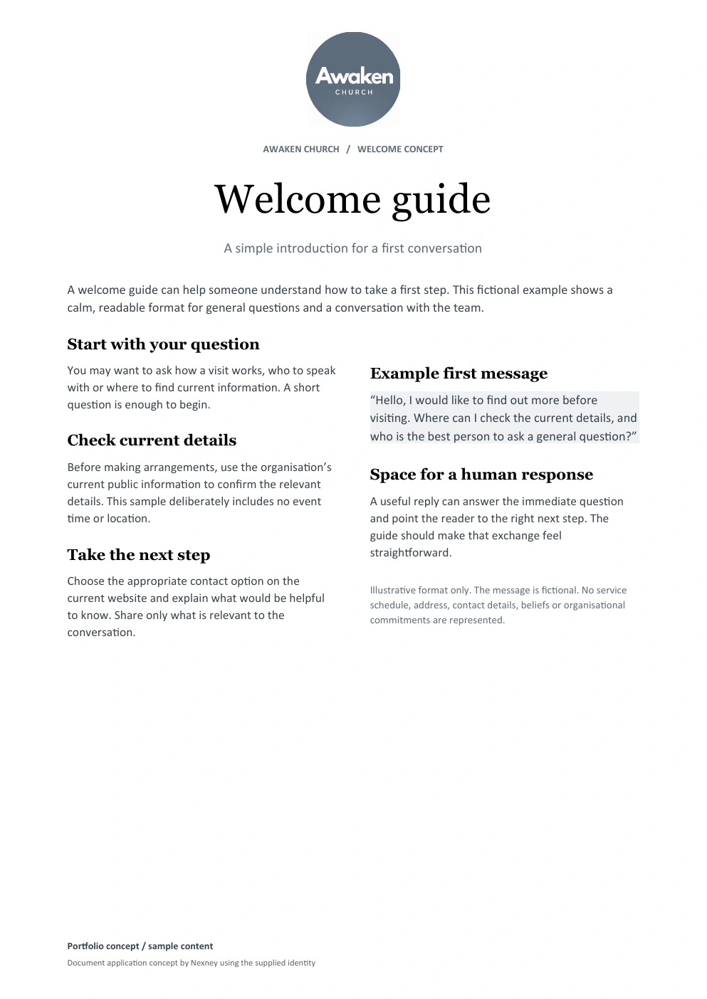 Welcome guide document preview