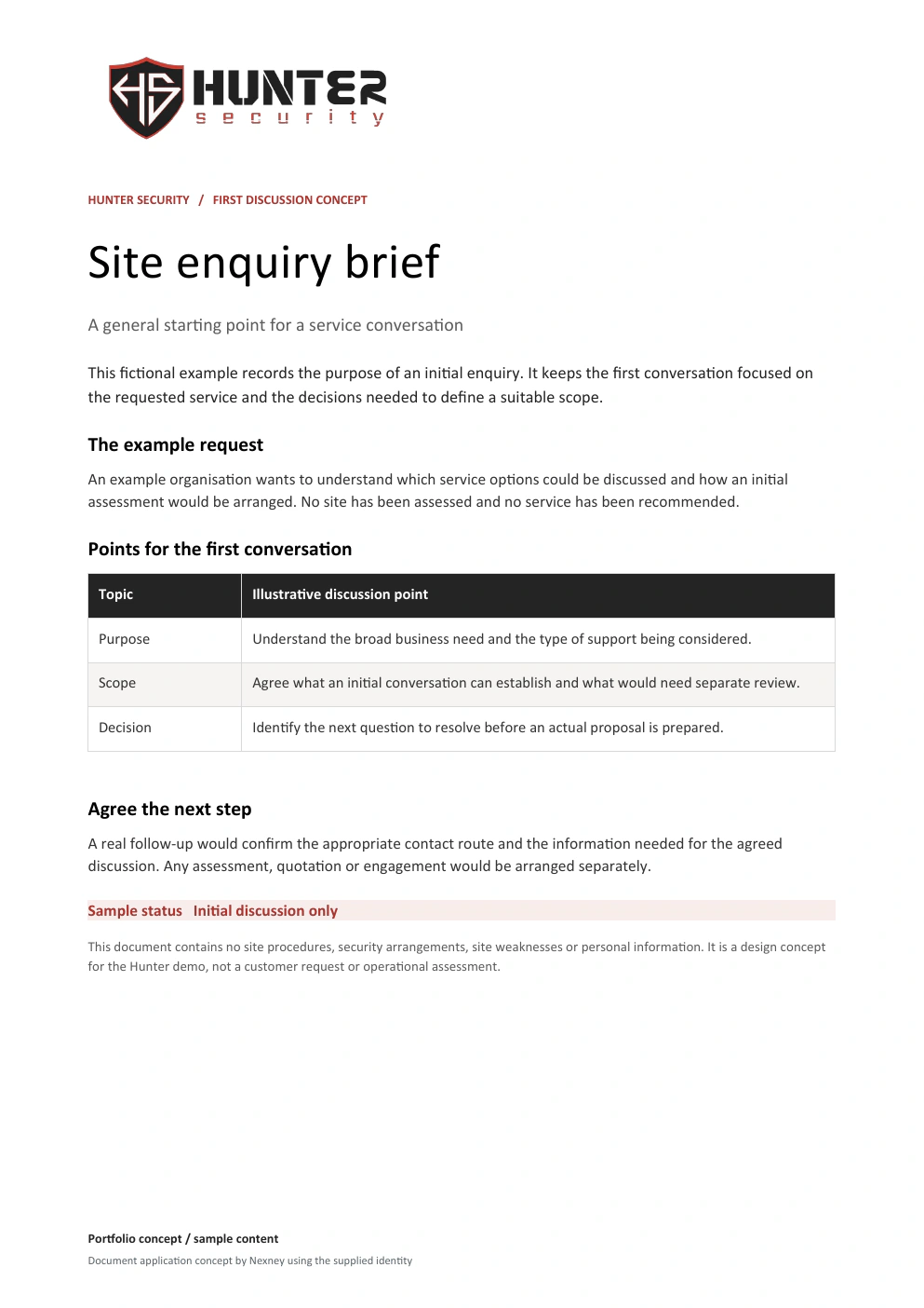Site enquiry sheet document preview